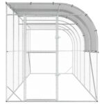 vidaXL Kurník proti stene Strieborná 600 x 200 x 215 cm – Obrázok 3
