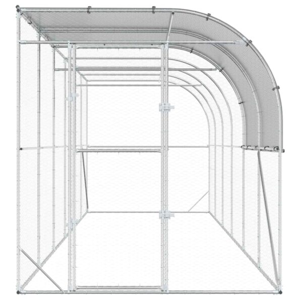 vidaXL Kurník proti stene Strieborná 600 x 200 x 215 cm – Obrázok 3