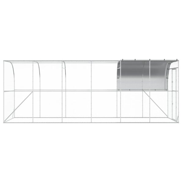 vidaXL Kurník proti stene Strieborná 600 x 200 x 215 cm – Obrázok 4