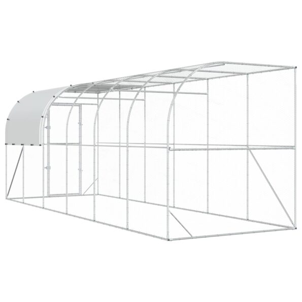 vidaXL Kurník proti stene Strieborná 600 x 200 x 215 cm – Obrázok 5