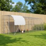 vidaXL Kurník proti stene Strieborná 800 x 200 x 215 cm