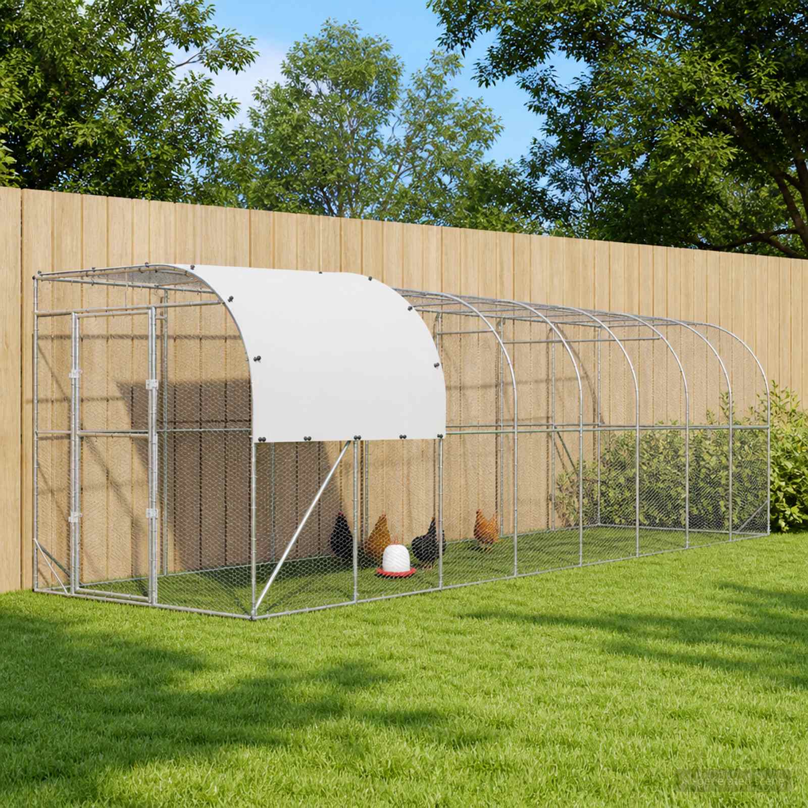 3434743_1.jpg vidaXL Kurník proti stene Strieborná 800 x 200 x 215 cm – Obrázok 1