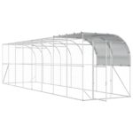 vidaXL Kurník proti stene Strieborná 800 x 200 x 215 cm – Obrázok 2