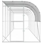 vidaXL Kurník proti stene Strieborná 800 x 200 x 215 cm – Obrázok 3