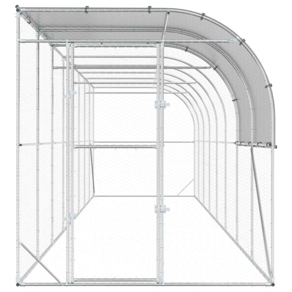 vidaXL Kurník proti stene Strieborná 800 x 200 x 215 cm – Obrázok 3