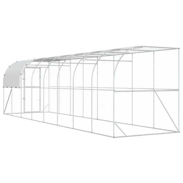 vidaXL Kurník proti stene Strieborná 800 x 200 x 215 cm – Obrázok 5