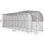 vidaXL Kurník proti stene Strieborná 800 x 200 x 215 cm – Obrázok 8