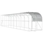 vidaXL Kurník proti stene Strieborná 1000 x 200 x 215 cm – Obrázok 2