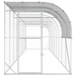 vidaXL Kurník proti stene Strieborná 1000 x 200 x 215 cm – Obrázok 3