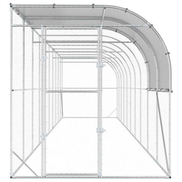 vidaXL Kurník proti stene Strieborná 1000 x 200 x 215 cm – Obrázok 3