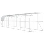 vidaXL Kurník proti stene Strieborná 1000 x 200 x 215 cm – Obrázok 5