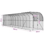 vidaXL Kurník proti stene Strieborná 1000 x 200 x 215 cm – Obrázok 8