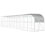 vidaXL Kurník proti stene Strieborná 1200 x 200 x 215 cm – Obrázok 2