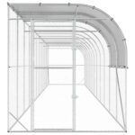 vidaXL Kurník proti stene Strieborná 1200 x 200 x 215 cm – Obrázok 3