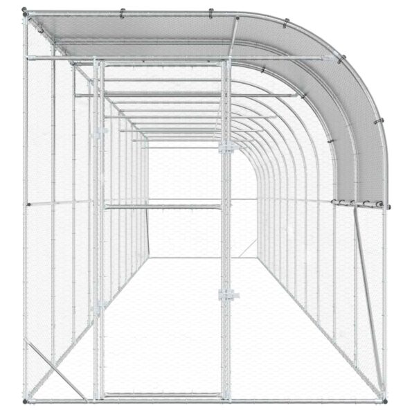 vidaXL Kurník proti stene Strieborná 1200 x 200 x 215 cm – Obrázok 3
