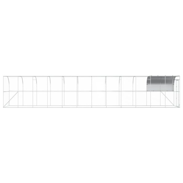 vidaXL Kurník proti stene Strieborná 1200 x 200 x 215 cm – Obrázok 4