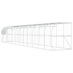 vidaXL Kurník proti stene Strieborná 1200 x 200 x 215 cm – Obrázok 5