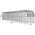 vidaXL Kurník proti stene Strieborná 1200 x 200 x 215 cm – Obrázok 8