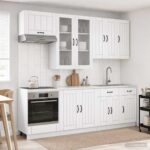 vidaXL Kuchynská jednotka LUCCA 8 pcs Biela Kompozitné drevo