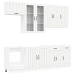 vidaXL Kuchynská jednotka LUCCA 8 pcs Biela Kompozitné drevo – Obrázok 2