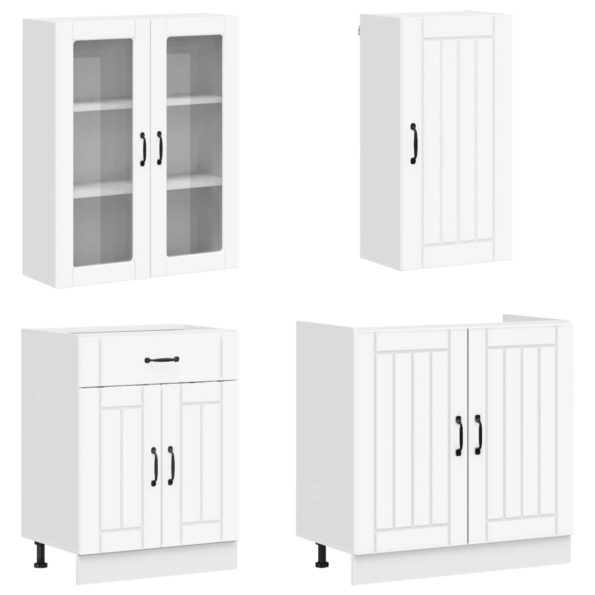 vidaXL Kuchynská jednotka LUCCA 8 pcs Biela Kompozitné drevo – Obrázok 3