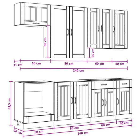vidaXL Kuchynská jednotka LUCCA 8 pcs Biela Kompozitné drevo – Obrázok 9