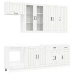 vidaXL Kuchynská jednotka LUCCA 8 pcs Biela Kompozitné drevo – Obrázok 2