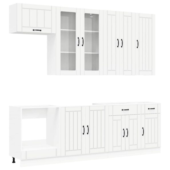 vidaXL Kuchynská jednotka LUCCA 8 pcs Biela Kompozitné drevo – Obrázok 2