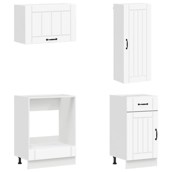 vidaXL Kuchynská jednotka LUCCA 8 pcs Biela Kompozitné drevo – Obrázok 4