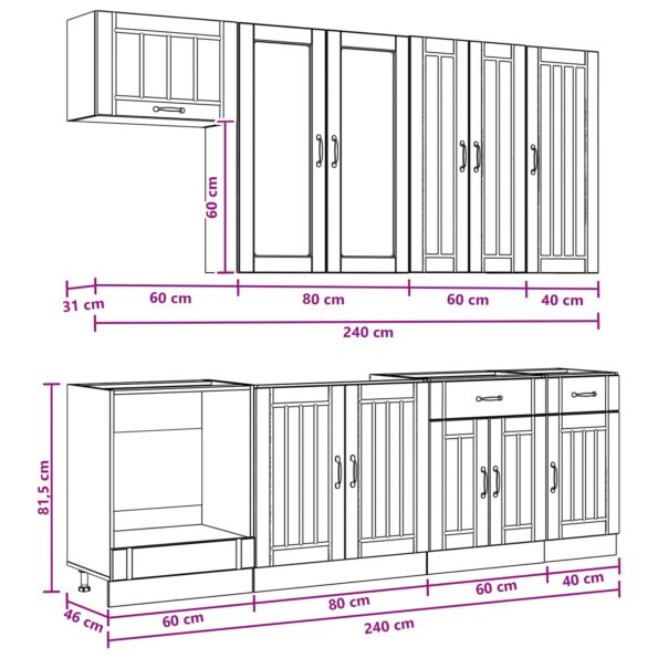 vidaXL Kuchynská jednotka LUCCA 8 pcs Biela Kompozitné drevo – Obrázok 9