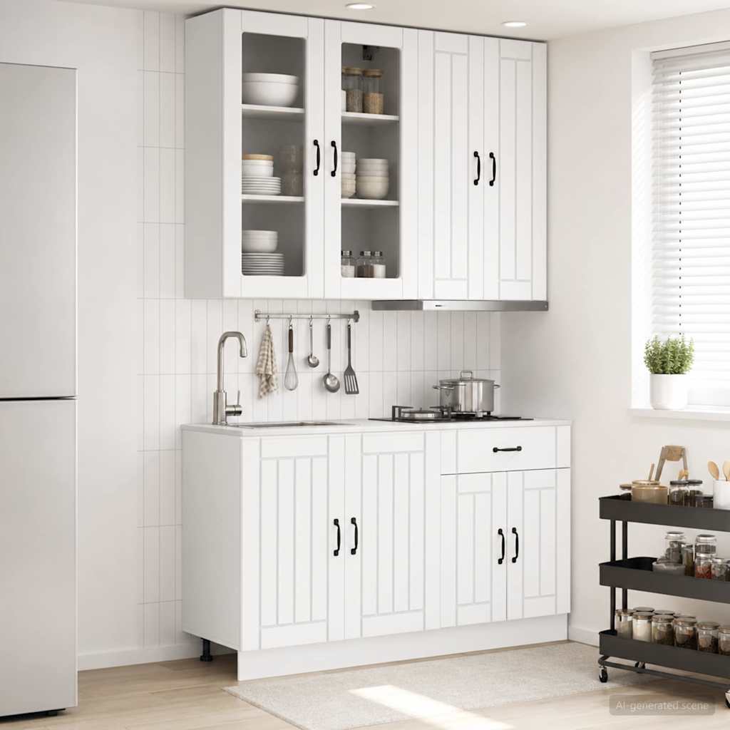 3438325_1.jpg vidaXL Kuchynská jednotka LUCCA 4 pcs Biela Kompozitné drevo – Obrázok 1