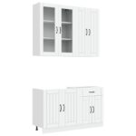 vidaXL Kuchynská jednotka LUCCA 4 pcs Biela Kompozitné drevo – Obrázok 2