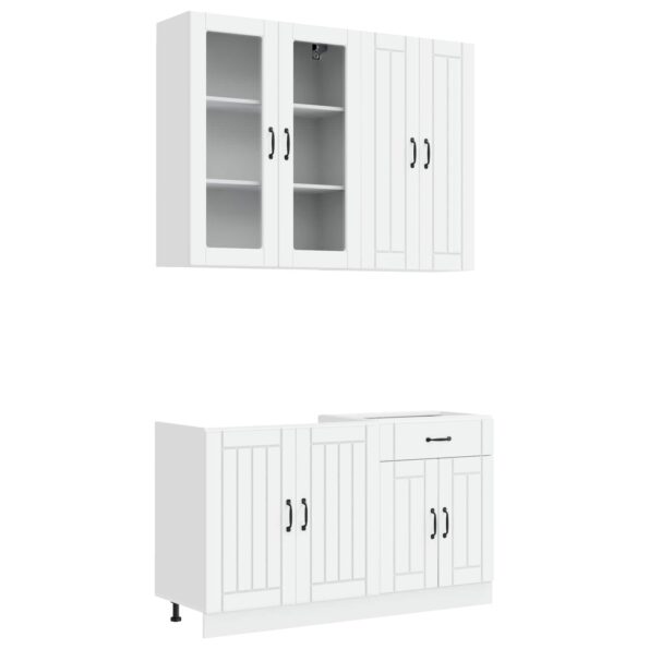 vidaXL Kuchynská jednotka LUCCA 4 pcs Biela Kompozitné drevo – Obrázok 2