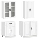 vidaXL Kuchynská jednotka LUCCA 4 pcs Biela Kompozitné drevo – Obrázok 3