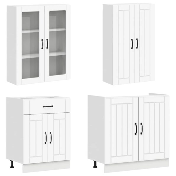 vidaXL Kuchynská jednotka LUCCA 4 pcs Biela Kompozitné drevo – Obrázok 3