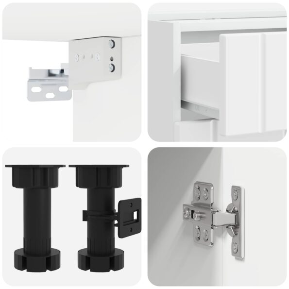 vidaXL Kuchynská jednotka LUCCA 4 pcs Biela Kompozitné drevo – Obrázok 4