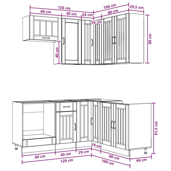 vidaXL Kuchynská jednotka LUCCA 8 pcs Biela Kompozitné drevo – Obrázok 10