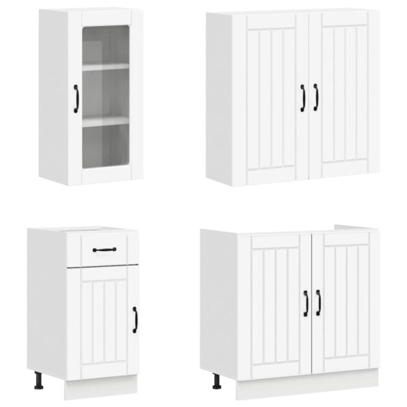vidaXL Kuchynská jednotka LUCCA 8 pcs Biela Kompozitné drevo – Obrázok 3