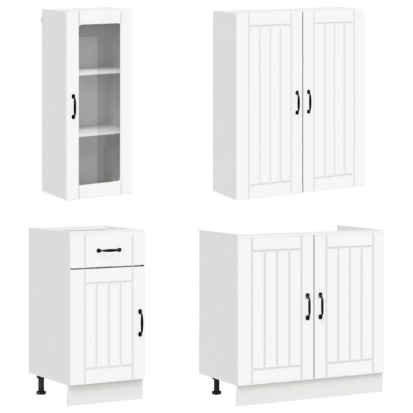 vidaXL Kuchynská jednotka LUCCA 8 pcs Biela Kompozitné drevo – Obrázok 3