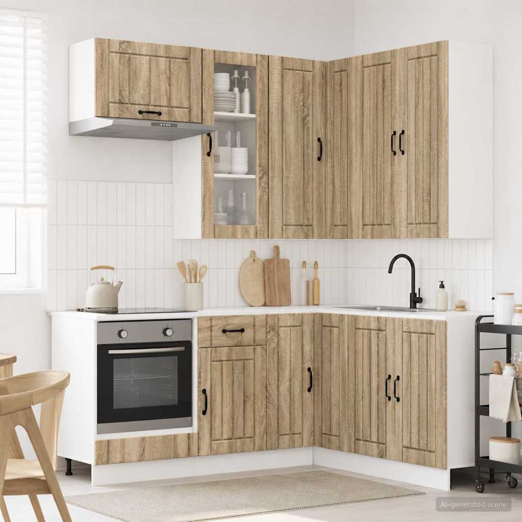 3438403_1.jpg vidaXL Kuchynská jednotka LUCCA 8 pcs Dub sonoma Kompozitné drevo – Obrázok 1
