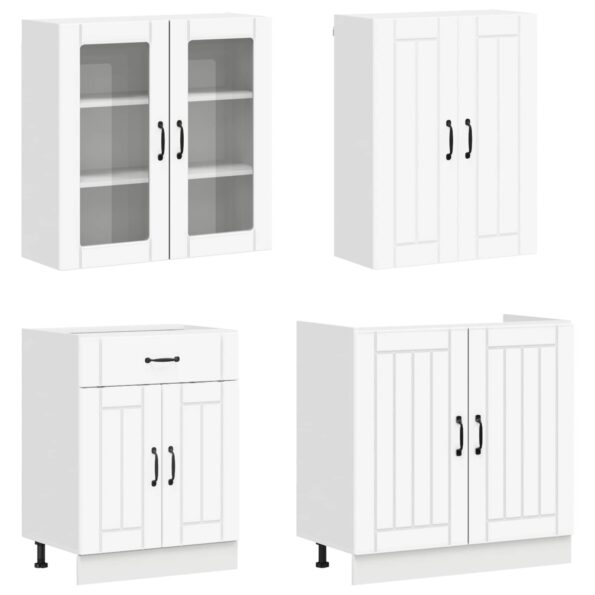 vidaXL Kuchynská jednotka LUCCA 8 pcs Biela Kompozitné drevo – Obrázok 3