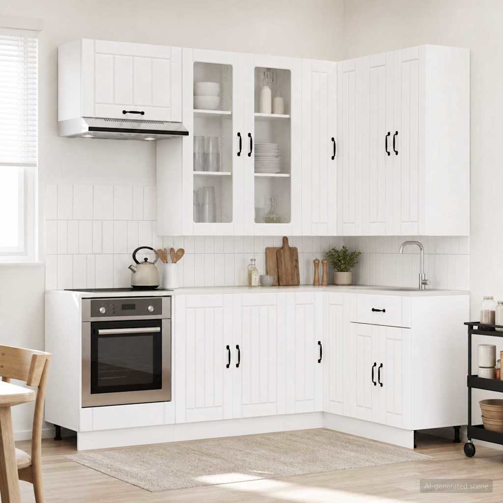 3438477_1.jpg vidaXL Kuchynská jednotka LUCCA 8 pcs Biela Kompozitné drevo – Obrázok 1