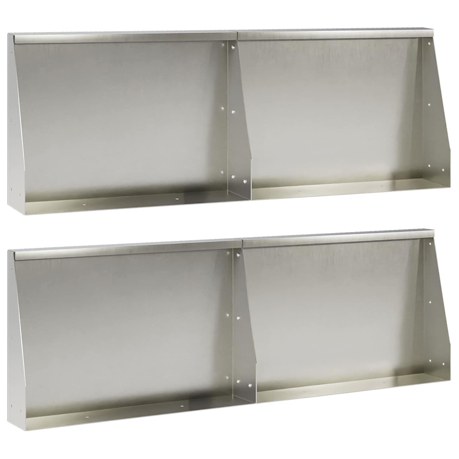 3449090_1.jpg vidaXL Oporný múr 4 ks 60 x 12 x 50 cm Nehrdzavejúca oceľ Strieborná – Obrázok 1
