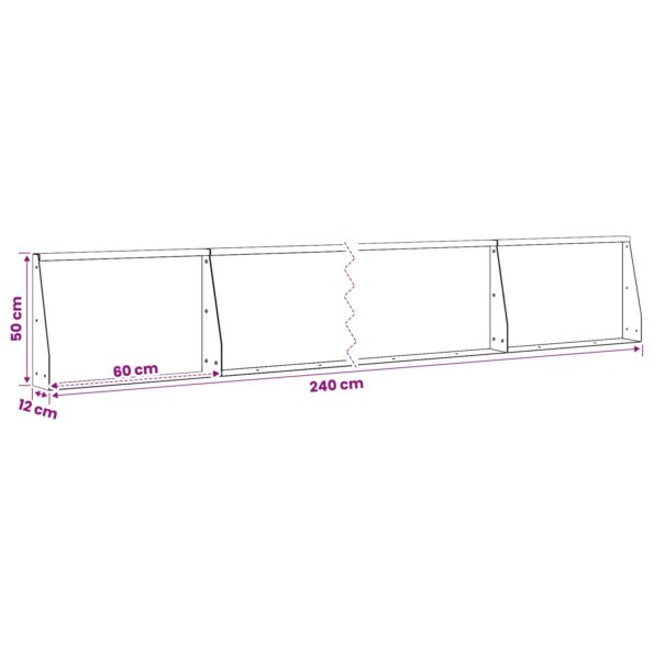 vidaXL Oporný múr 4 ks 60 x 12 x 50 cm Nehrdzavejúca oceľ Strieborná – Obrázok 8