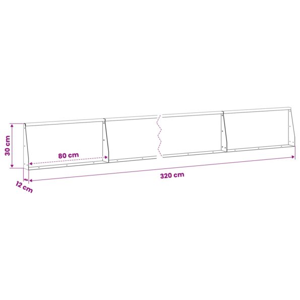 vidaXL Oporný múr 4 ks 80 x 12 x 30 cm Oceľ Čierna – Obrázok 8