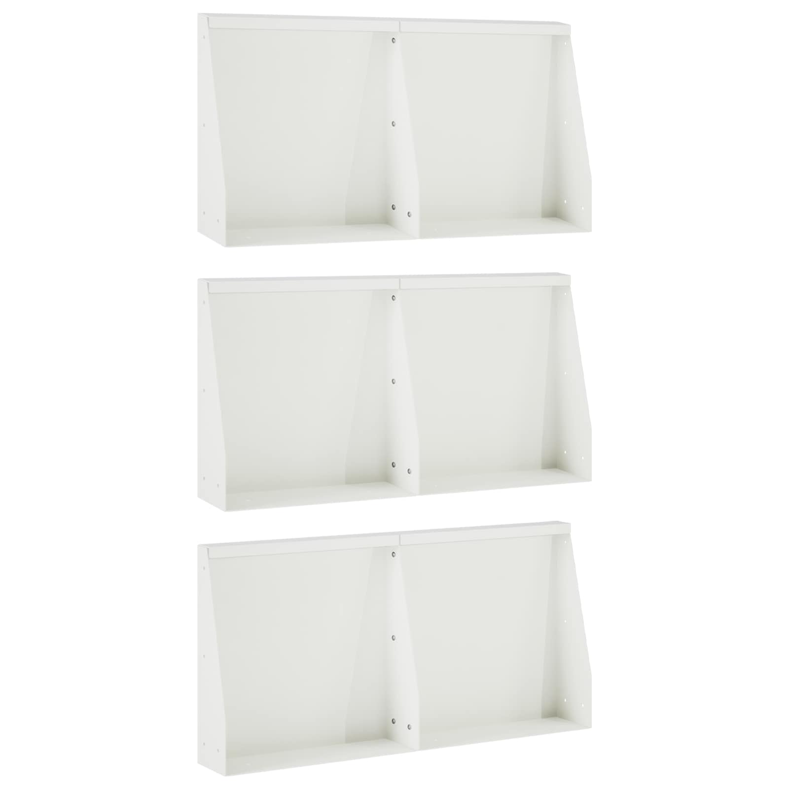 3449136_1.jpg vidaXL Oporný múr 6 ks 40 x 12 x 30 cm Oceľ Biela – Obrázok 1