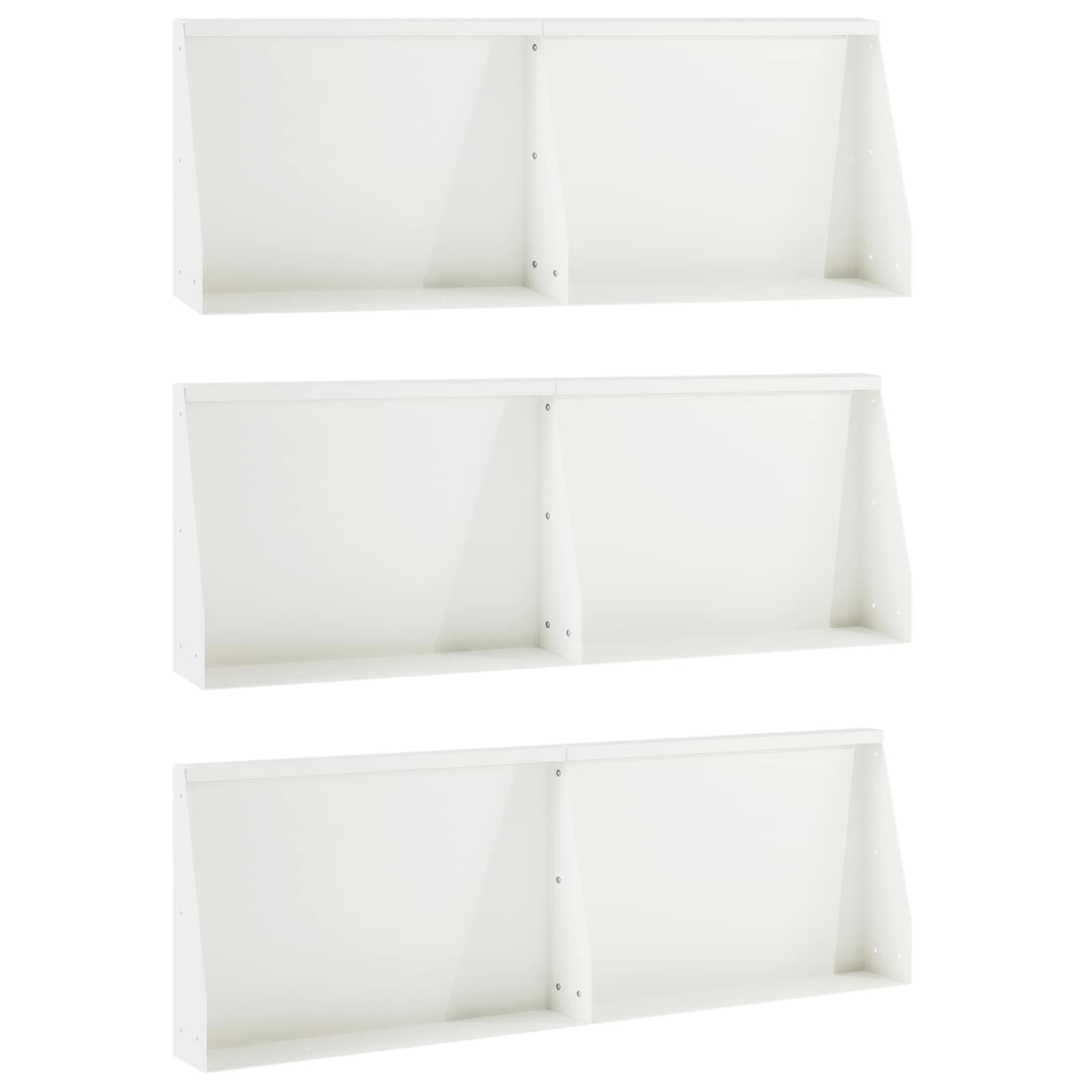 3449164_1.jpg vidaXL Oporný múr 6 ks 60 x 12 x 40 cm Oceľ Biela – Obrázok 1