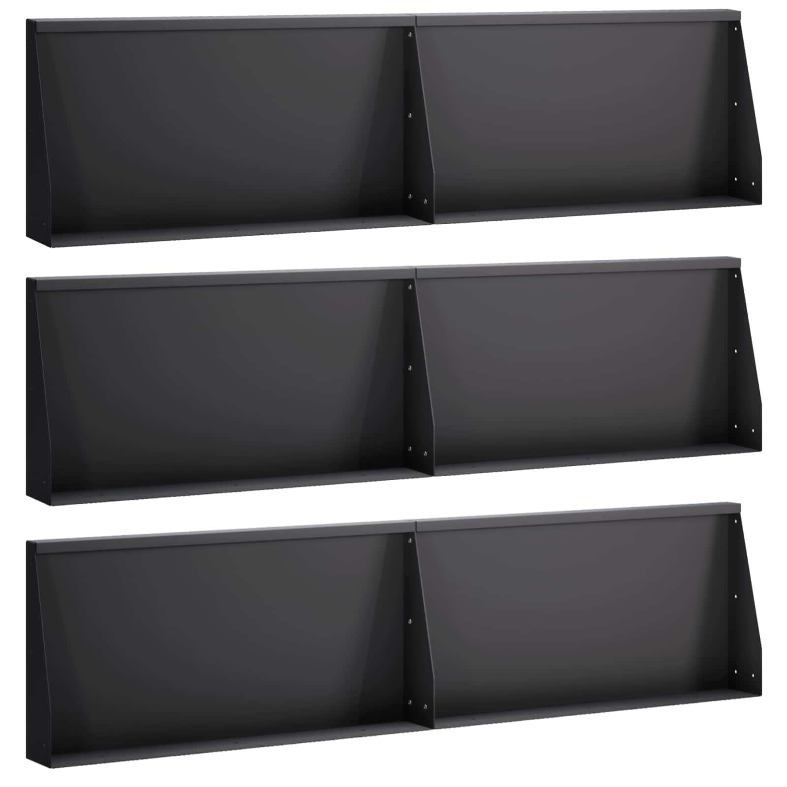 3449177_1.jpg vidaXL Oporný múr 6 ks 80 x 12 x 30 cm Oceľ Čierna – Obrázok 1