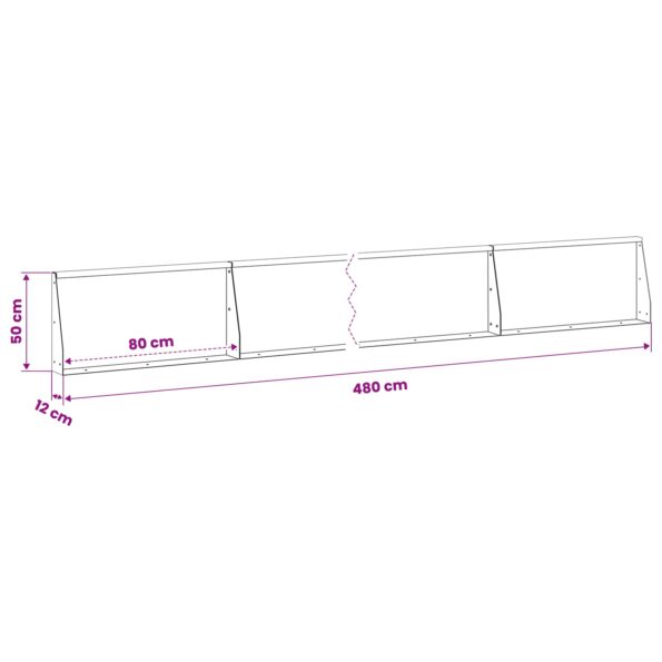 vidaXL Oporný múr 6 ks 80 x 12 x 50 cm Pozinkovaná oceľ Strieborná – Obrázok 8