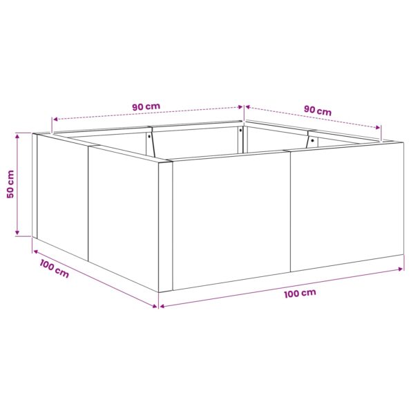 vidaXL Oporný múr 4 ks 100 x 100 x 50 cm Pozinkovaná oceľ Strieborná – Obrázok 8